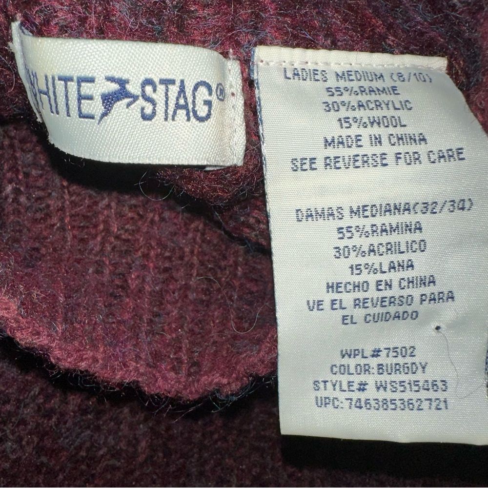Women’s burgundy sweater sz M - Picture 4 of 4
